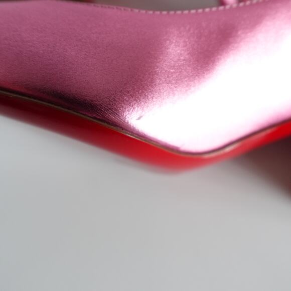 Christian Louboutin Miss Jane 55 Mary Jane Metallic Pink Leather Low Heels 36.5 - Picture 5 of 16